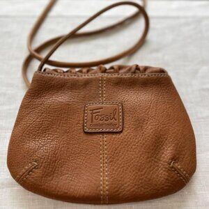 Fossil Genuine Leather Crossbody Purse Tan Quality Small